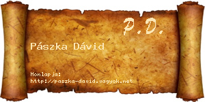 Pászka Dávid névjegykártya