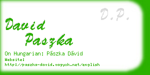 david paszka business card