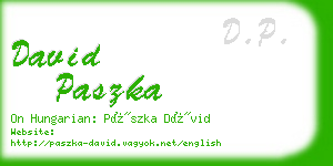 david paszka business card